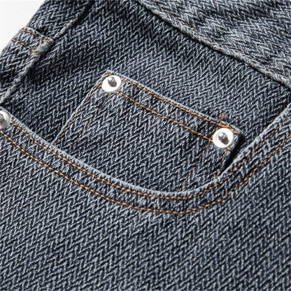 Lucien Herringbone Denim Shorts