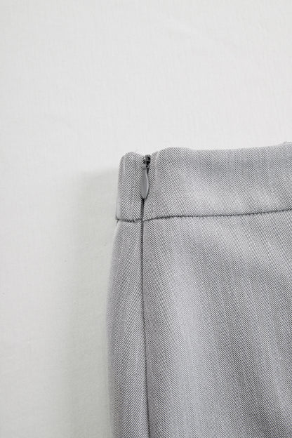 Elegant Herringbone Blazer & Pencil Skirt Set