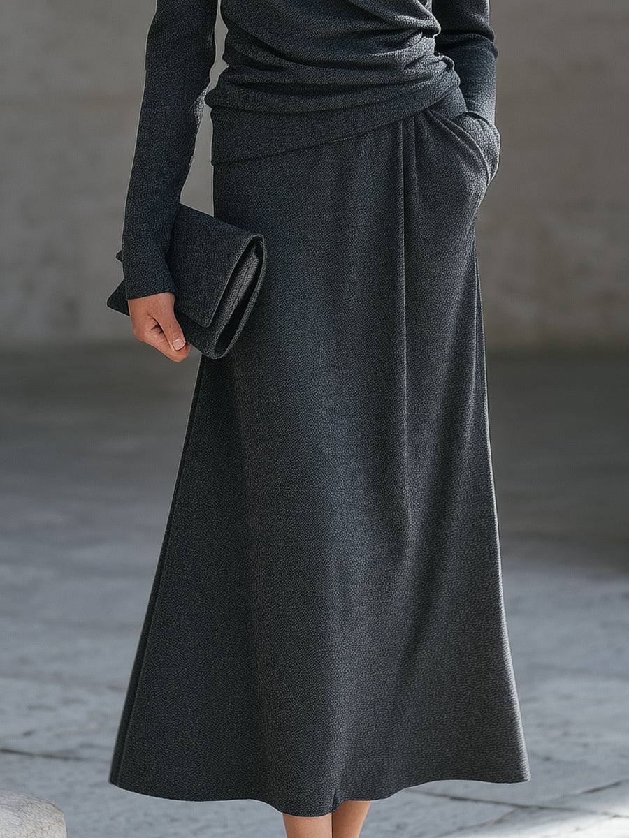 Elegant Draped Two-Piece Set